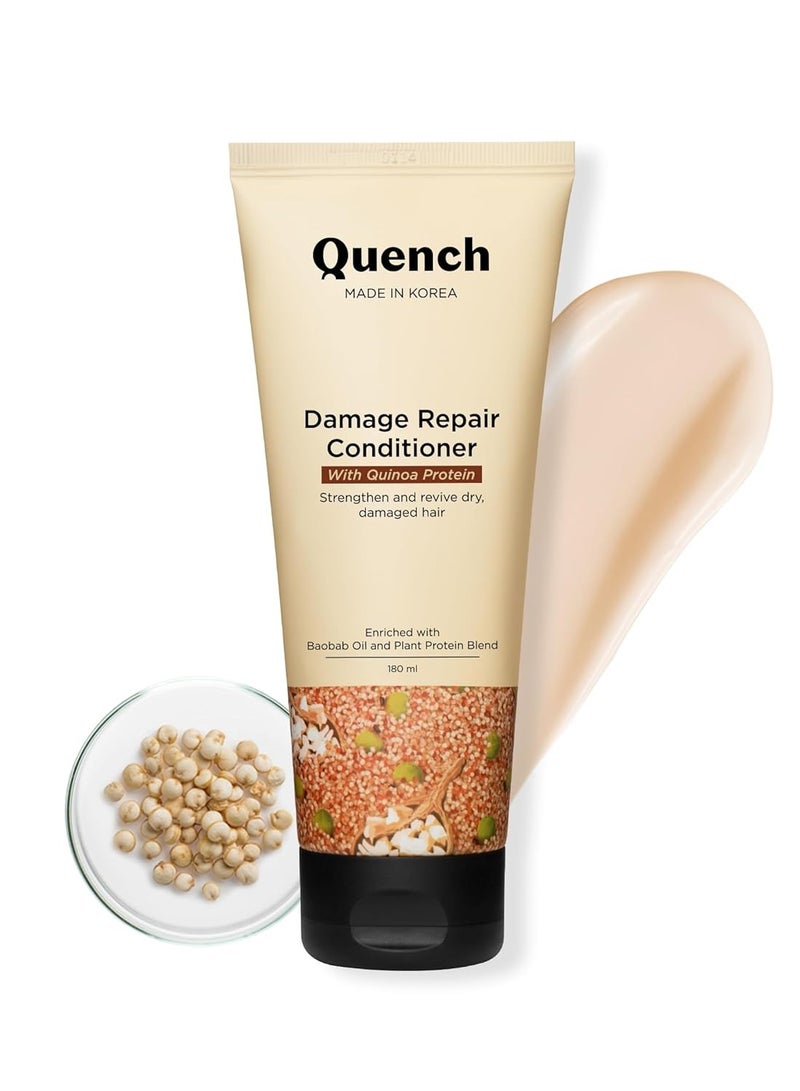 Quench Damage Repair Fresh Conditioner With Quinoa Protein & Ceramides For Dry & Damaged Hair|Deeply Conditions & Makes Hair Silky, Smooth | Prevents Split Ends| (180Ml), 1 Count - Image 1