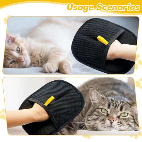 Qpets® Pet Hair Removal Gloves, Static-Enhanced Pet Hair Removal Mitt, Reusable Grooming Mitt Cleaning Glove for Furniture, Carpets, Car Seats & Gentle Massage for Dogs Cats (2Pcs, 23.5x18cm) - Image 4