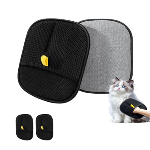 Qpets® Pet Hair Removal Gloves, Static-Enhanced Pet Hair Removal Mitt, Reusable Grooming Mitt Cleaning Glove for Furniture, Carpets, Car Seats & Gentle Massage for Dogs Cats (2Pcs, 23.5x18cm) - Image 1