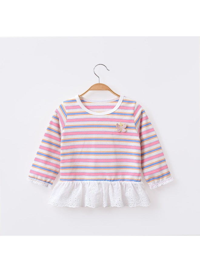 Children's Wear Girls' Sweet Style T-shirt Autumn Fashion Versatile Base Layer Trendy - Image 2