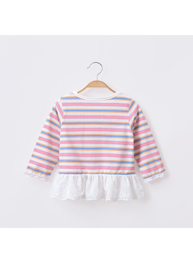 Children's Wear Girls' Sweet Style T-shirt Autumn Fashion Versatile Base Layer Trendy - Image 3