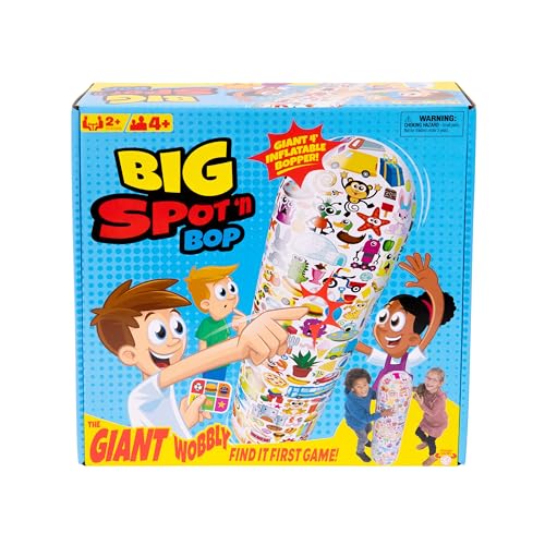 MOOSE Big Spot N Bop The Giant Wobbly Find It First Game A Fun Active Race for Mind and Body Run Around The Giant 4 Foot 122cm Inflatable Bopper to Find and Match Images for 2 Or More Players 4 - Image 1