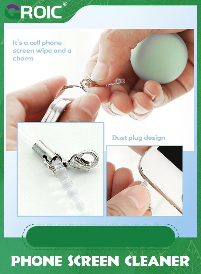 GROIC 4PCS Macaron Mobile Phone Screen Wipe, Cute Pendant and Eyeglass Brush Cleaner - Image 1