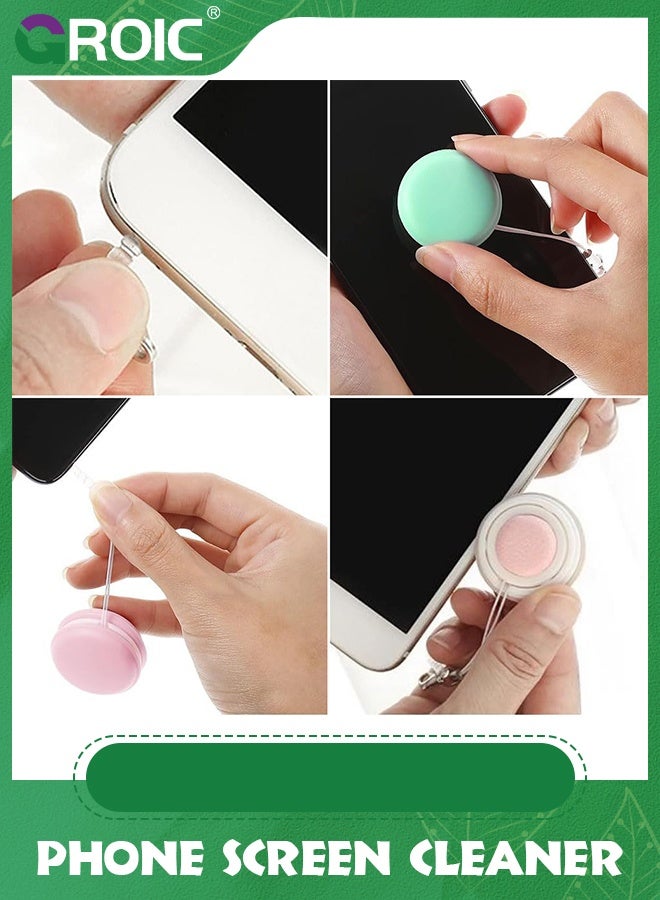 4PCS Macaron Mobile Phone Screen Wipe, Cute Pendant and Eyeglass Brush Cleaner
