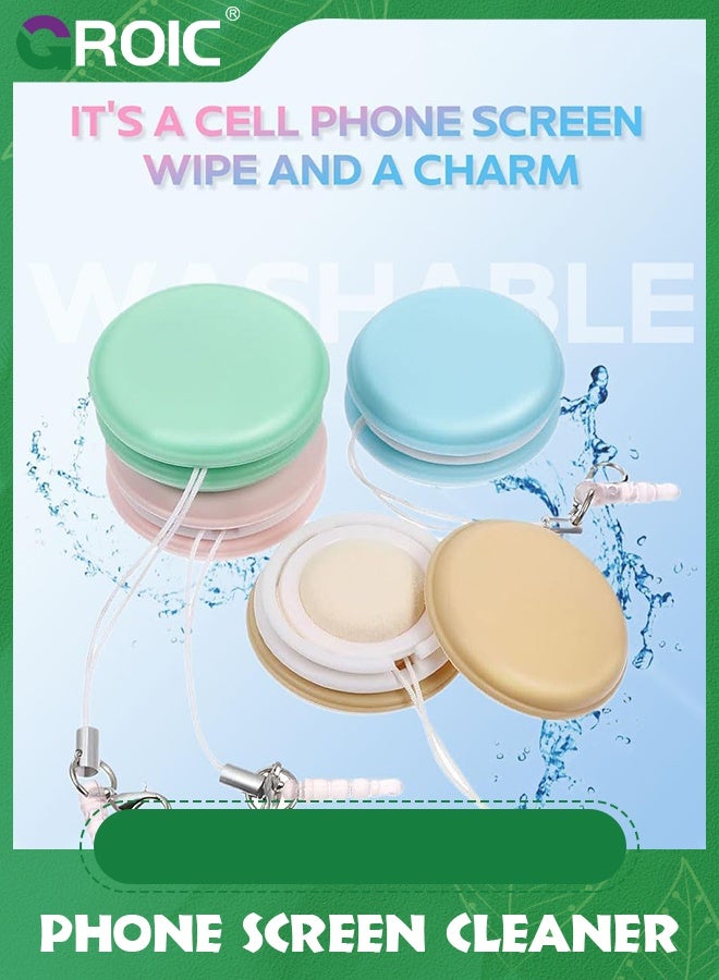 GROIC 4PCS Macaron Mobile Phone Screen Wipe, Cute Pendant and Eyeglass Brush Cleaner - Image 2