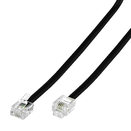 Conext Link RJ11 6P4C Modular Telephone Extension Cable Phone Cord Line Wire (100 Feet, Black) （33222） - Image 1