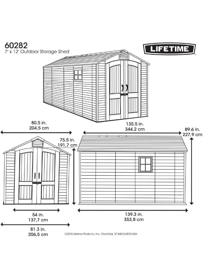 Lifetime - Lifetime 60075 Outdoor Storage Shed, Desert Sand - Image 1