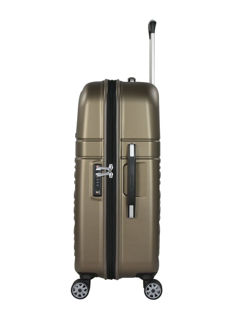 إيمينينت حقيبة سفر ترولي صلبة من  قطع ماكرولون بولي كربونات خفيفة الوزن للغاية مقاومة للخدش بعجلات مزدوجة هادئة وقفل   قهوة - Image 3