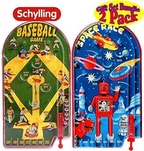 Schylling Classic 10 Pinball Games Space Race Home Run Baseball Gift Set Bundle 2 Pack - Image 5