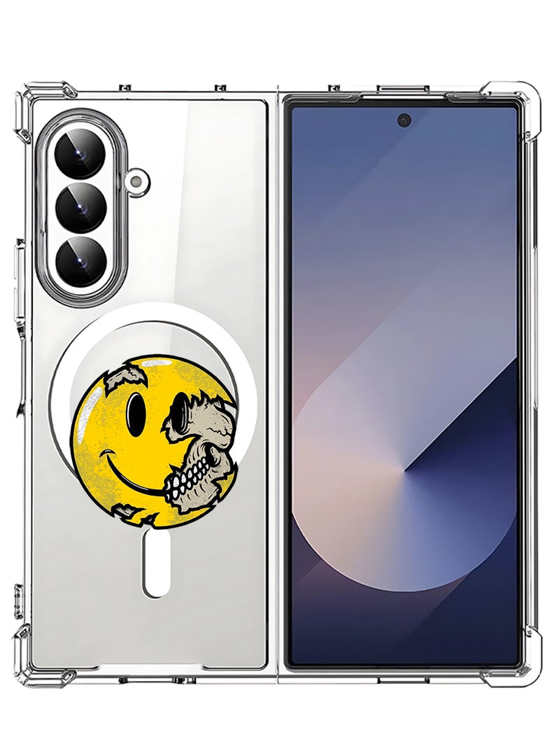 Theodor Magnetic Case for Samsung Galaxy Z Fold 7 Compatible with MagSafe Wireless Charging, Shockproof Phone Bumper Cover Smiley (3) - Image 1