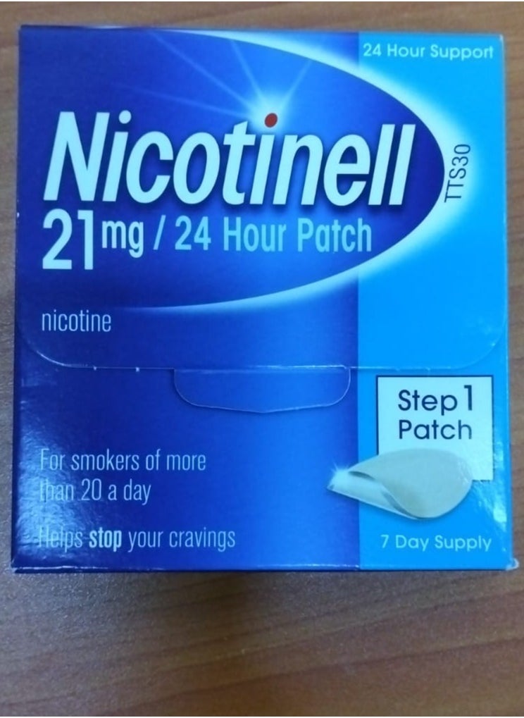 NICOTINELL Nicotinell Nicotine Patch, Quit Smoking Aid Step 1, 24 Hour Patch, 21 mg, Pack of 7  - Image 2