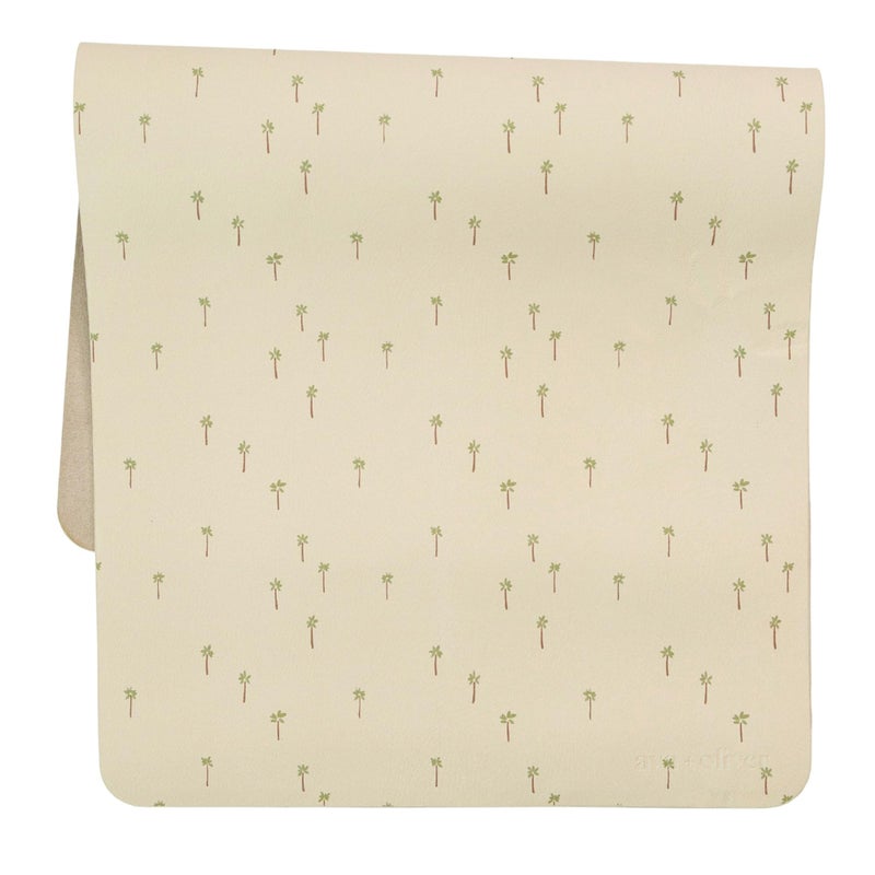 AVA + OLIVER Ava Oliver Vegan Leather Baby Changing Mat 16 X 30 in Multipurpose Wipeable and Portable Diaper Changing Pad Foldable for Travel Palm Trees - Image 2