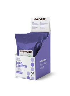 everyone for every body Everyone Hand Sanitizer Wipes, 15 Wipes (Pack of 6), Lavender and Aloe, Plant Derived Alcohol with Pure Essential Oils 