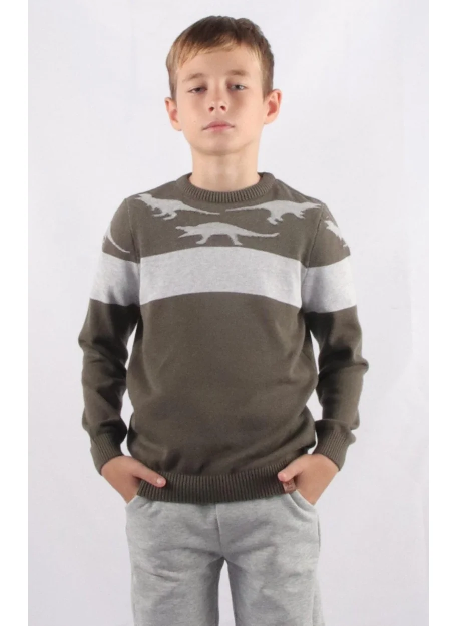 الكسندر جاردي Dinosaur Patterned Children's Knitwear Sweater (C21-18936)