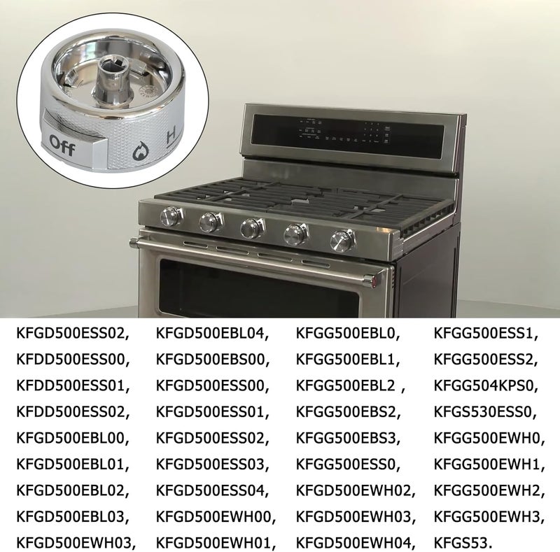 Delixike Kitchen Stove top Parts W11030413 Gas Stove top knobs Replacements，General Electric Oven Range，cooktop Kitchen aid Parts，Control Speed Range Burner Knob - Image 5