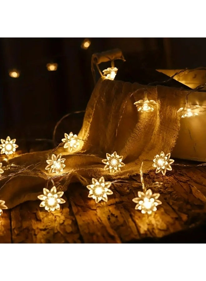 Kandid Diwali LED String Lights, 3x1m Window Fairy Lights, 100 LEDs, Warm White (Lotus Lantern with 10 LED Fairy Lights) - Image 2