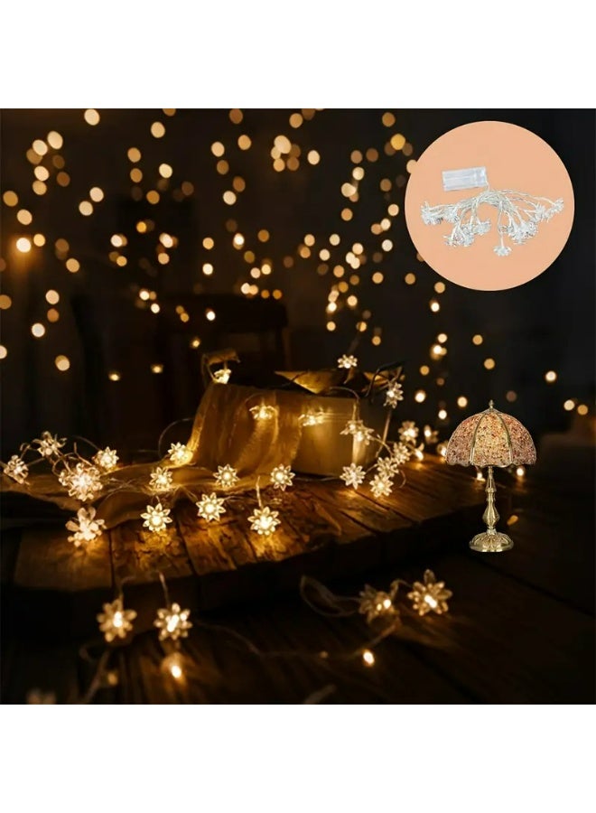 Kandid Diwali LED String Lights, 3x1m Window Fairy Lights, 100 LEDs, Warm White (Lotus Lantern with 10 LED Fairy Lights) - Image 1