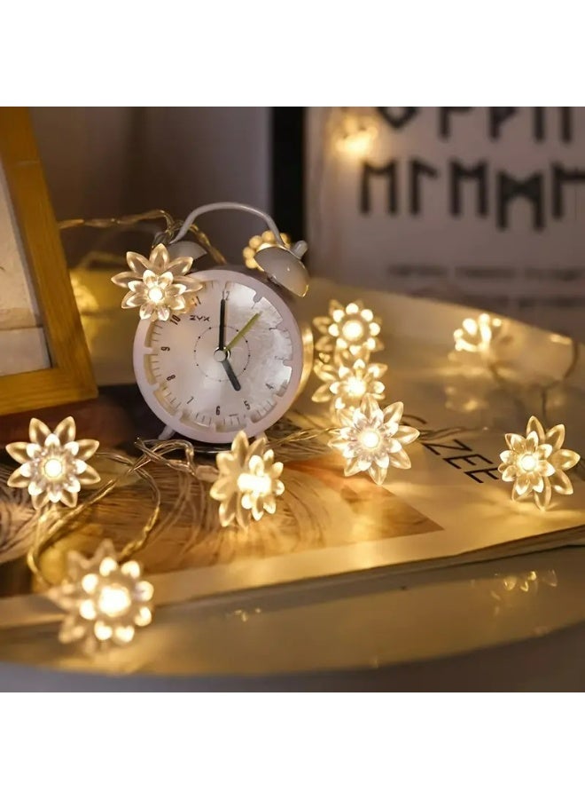 Kandid Diwali LED String Lights, 3x1m Window Fairy Lights, 100 LEDs, Warm White (Lotus Lantern with 10 LED Fairy Lights) - Image 3