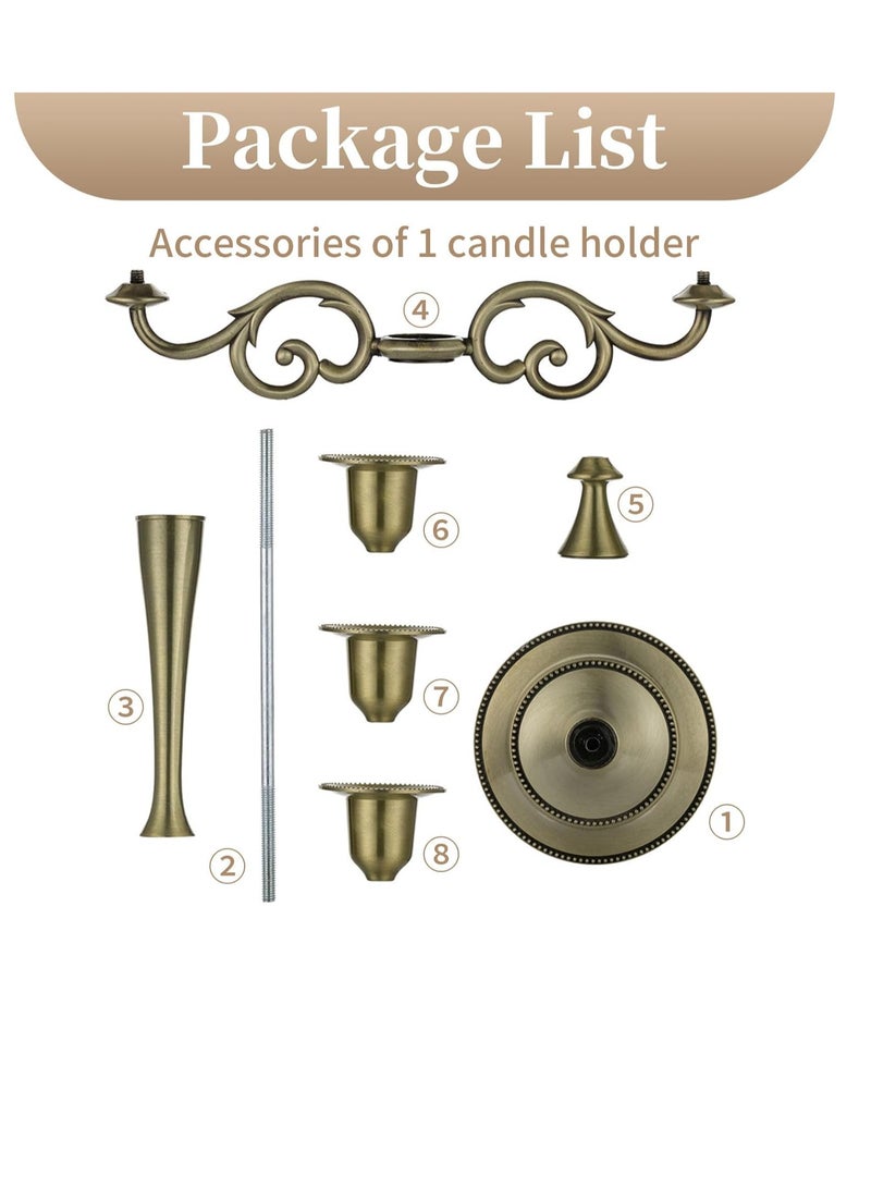 general 3 Arms Decorative Candle Holder For Wedding and Candlelight Dinner Bronze - Image 3