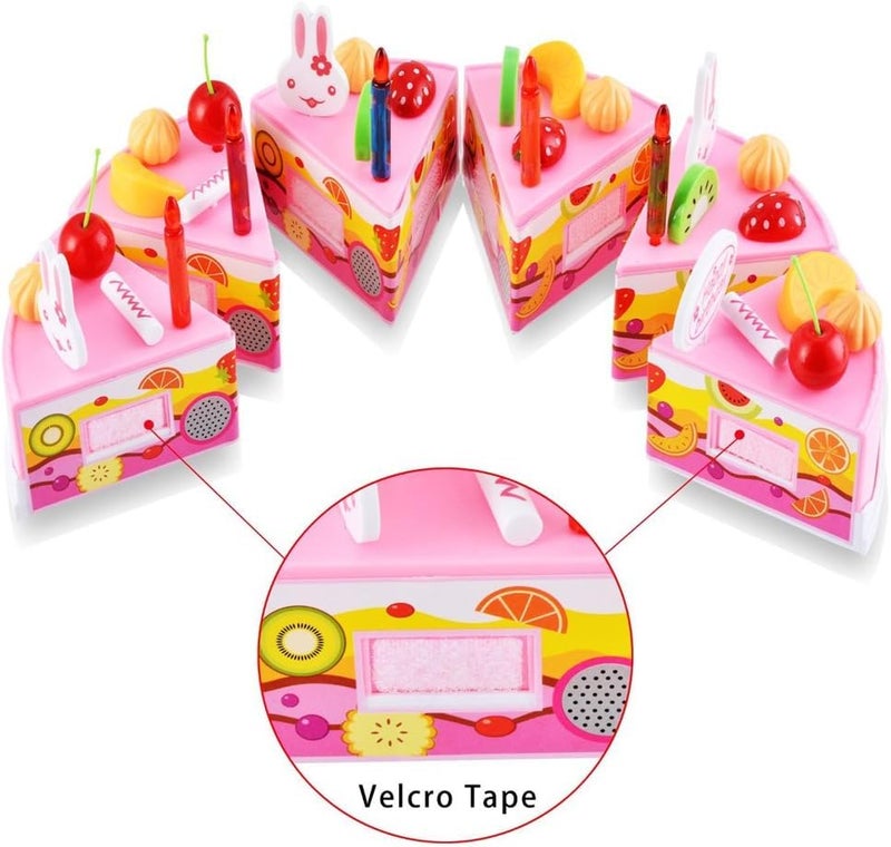 BigNoseDeer Play Birthday Cake Children's Day Gift Play Food Toy Set DIY Cutting Pretend Play Birthday Party Cake with Candles for Children Kids Classic Toy 37pcs(New Outer Package) - Image 5