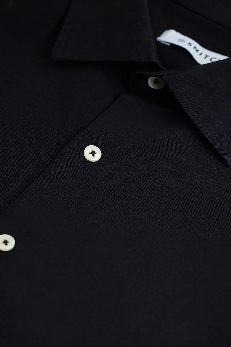 SNITCH Navy Solid Long Sleeve Regular Fit Plus Size Shirt