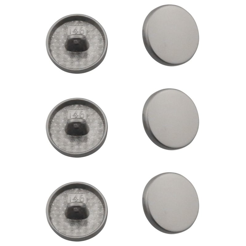 ZCZQC Alloy Shank Button ZCZQC 30PCS 15mm Metal Round Flat Buttons Coat Jacket Shirt Trousers Button for Sewing DIY Crafts and Jewelry Making Matt Silver
