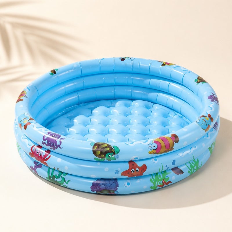 Inflatable Swimming Pool for Indoor Outdoor Kiddie Paddling Use, PVC Material, Blue Color, Quick Inflation and Stable Bottom Design - Image 1