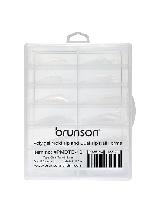 brunson Dual Nail Forms for Poly Extension Gel Pre-shaped False Tips with Scale 120pcs Manicure Tool for Nail Extensions Mold Nail Tips Acrylic Nails False Nails Manicure Tool  - Image 1