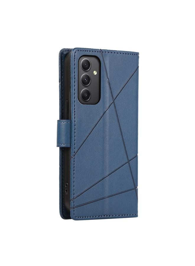 S-TOP Case For Samsung Galaxy M34 5G PU Genuine Leather Texture Embossed Line Phone Case - Image 3