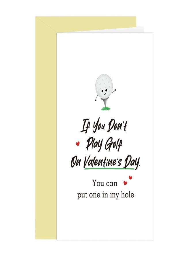 BKOQF Rude Valentine's Day Card, If You Don't Play Golf On Valentine's Day, Cheeky Valentine's Day Card For Golf Fans - Image 1