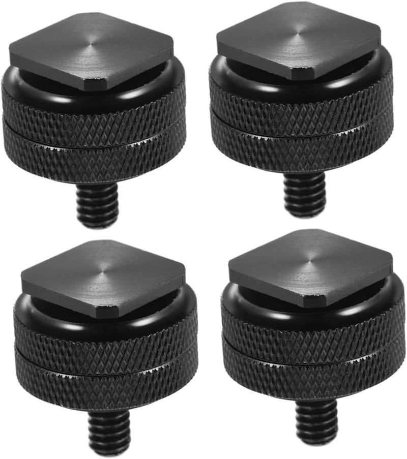 Kisangel 4Pcs 1/4 Inch Double-Sided Camera Hot Shoe Flash Stand Adapter Tripod Screw Converter for DSLR Photography and Video Rig Accessories - Image 1
