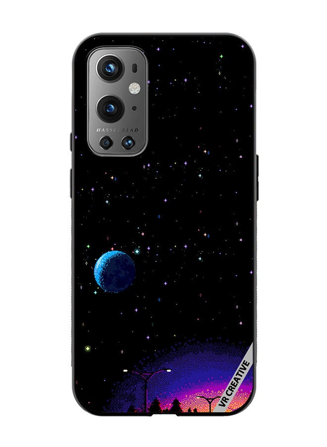 VR CREATIVE Protective Case Cover For OnePlus 9 Pro 8-Bit Pixel Galaxy Design Multicolour - Image 1