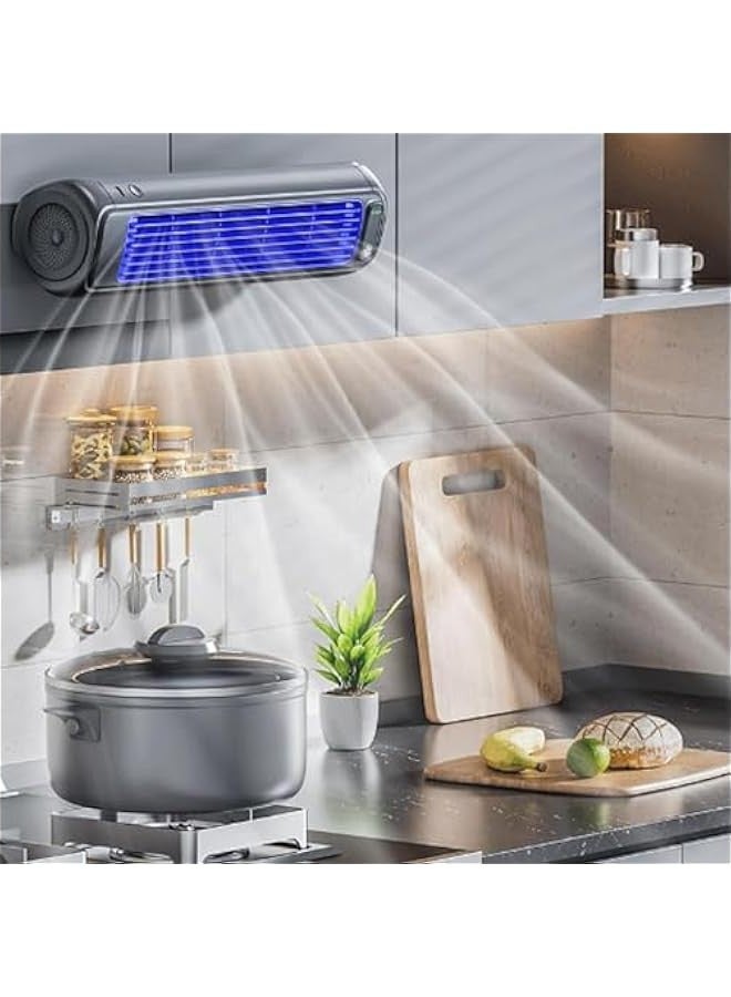 Outfany cooling ace, 2024 New Desktop Air Conditioner for Bedroom， Desktop Portable Tower Fan with Three Speed, for Bedroom, Office, Kitchen, Bathroom (Gray) - Image 4