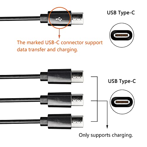 CERRXIAN USB Type C Splitter Charging Cable49ft 4 in 1 Multi Charging Cable USB A to 4 x USB Type C Y Splitter Data Snyc Cord15m4 USB C Black - Image 3
