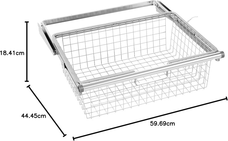 Rubbermaid سلة مطاطية قابلة للانزلاق من Rubbermaid لتنظيم أدراج الخزانة بتصميم تيتانيوم متينة سلة قابلة للسحب للمنزل، غسيل، حمام، غرفة طين، مخزن، خزانة أقمشة - Image 3