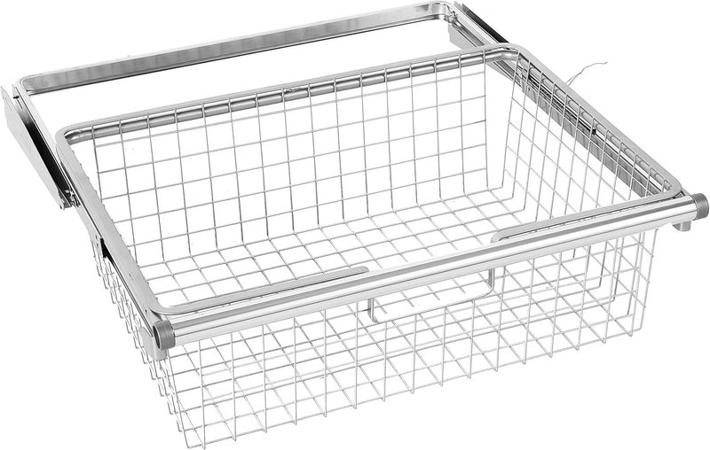 Rubbermaid سلة مطاطية قابلة للانزلاق من Rubbermaid لتنظيم أدراج الخزانة بتصميم تيتانيوم متينة سلة قابلة للسحب للمنزل، غسيل، حمام، غرفة طين، مخزن، خزانة أقمشة - Image 4