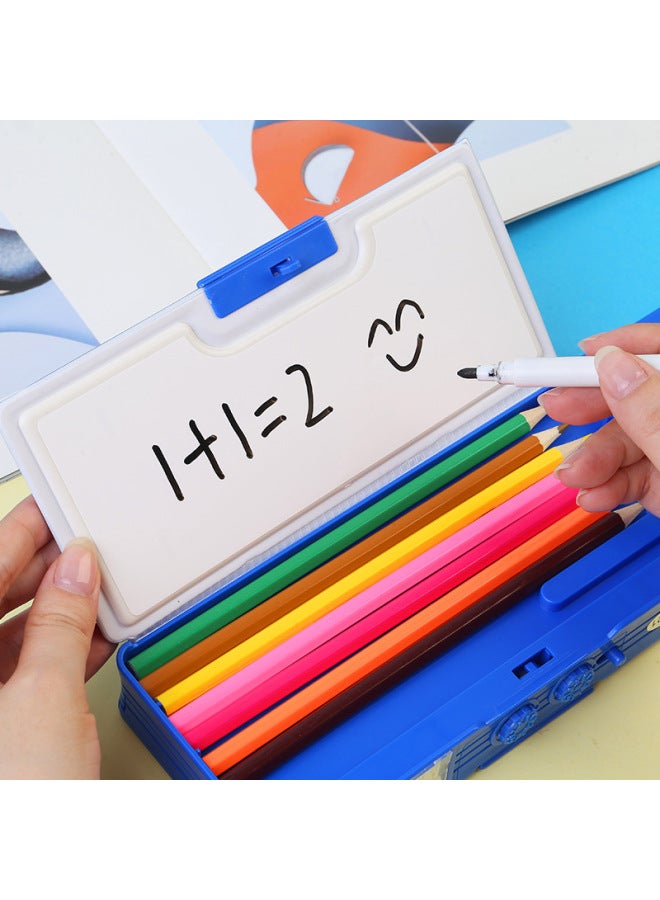 Astronaut Multi-function Stationery Box Combination Lock Key Mechanism Primary School Students Double-sided Pencil Case Pencil Sharpener Curriculum Schedule - Image 3