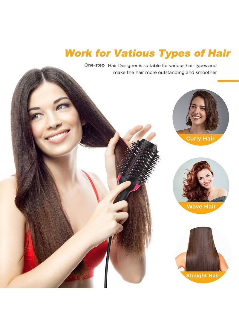 One Step One Step Hair Dryer Volumizer Electric Hot Air Hair Straightener Curler Styling Brush Salon Negative Ion Generator Curling Comb  - Image 3