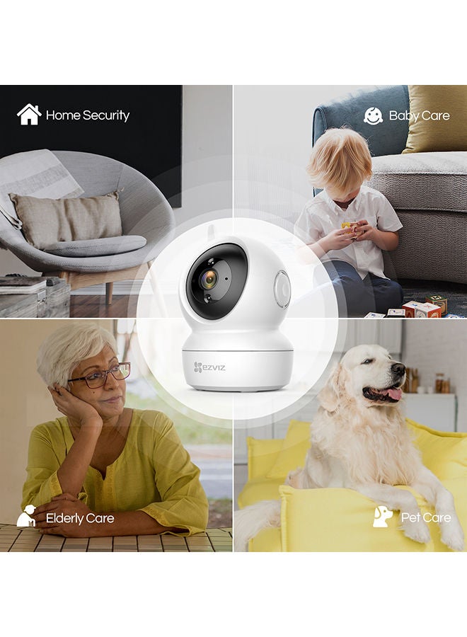 EZVIZ C6N Security Camera, 2K, 3MP, Indoor Camera, Baby Monitor, Wi-Fi Camera For Home With Smart Motion Tracking, Excellent mage, 8X Digital Zoom, Night Vision, Two-way Audio, H_265, Works With Alexa - C6N 3MP White - Image 2