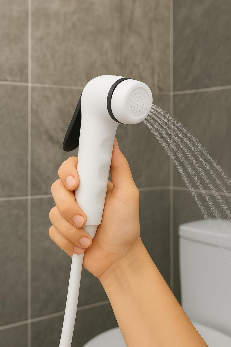 WOYO White ABS Health Faucet Set for Bathroom | Jet Spray with 1.2-Metre Ultra Flexible PVC Hose | Toilet Shower Spray, Bidet Use, and Bathroom Cleaning – Set of 1 (Style-8) - Image 5