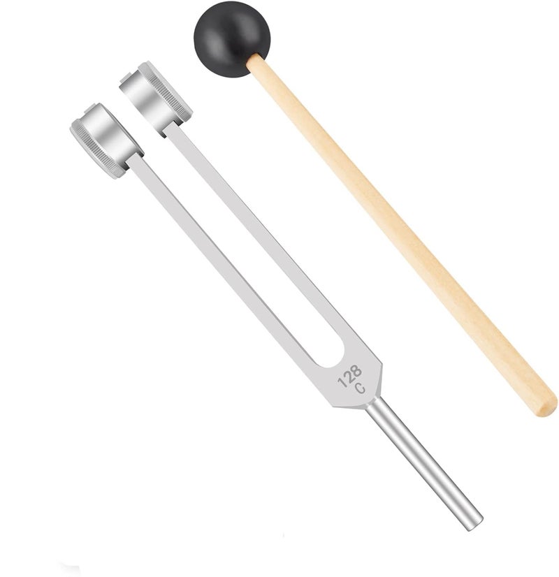KAIGESZAD C 128 Hz Tuning Fork with Reflex Hammer for Healing Chakra Set– Medical-Grade Weighted Tuning Fork 128 Hz Healing Instrument for SPA, Yoga, Meditation, and Relaxation– Sound Therapy Instruments - Image 2