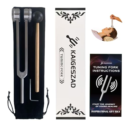 KAIGESZAD C 128 Hz Tuning Fork with Reflex Hammer for Healing Chakra Set– Medical-Grade Weighted Tuning Fork 128 Hz Healing Instrument for SPA, Yoga, Meditation, and Relaxation– Sound Therapy Instruments - Image 1