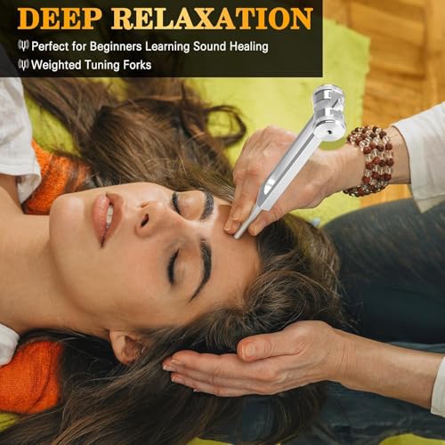 KAIGESZAD C 128 Hz Tuning Fork with Reflex Hammer for Healing Chakra Set– Medical-Grade Weighted Tuning Fork 128 Hz Healing Instrument for SPA, Yoga, Meditation, and Relaxation– Sound Therapy Instruments - Image 3