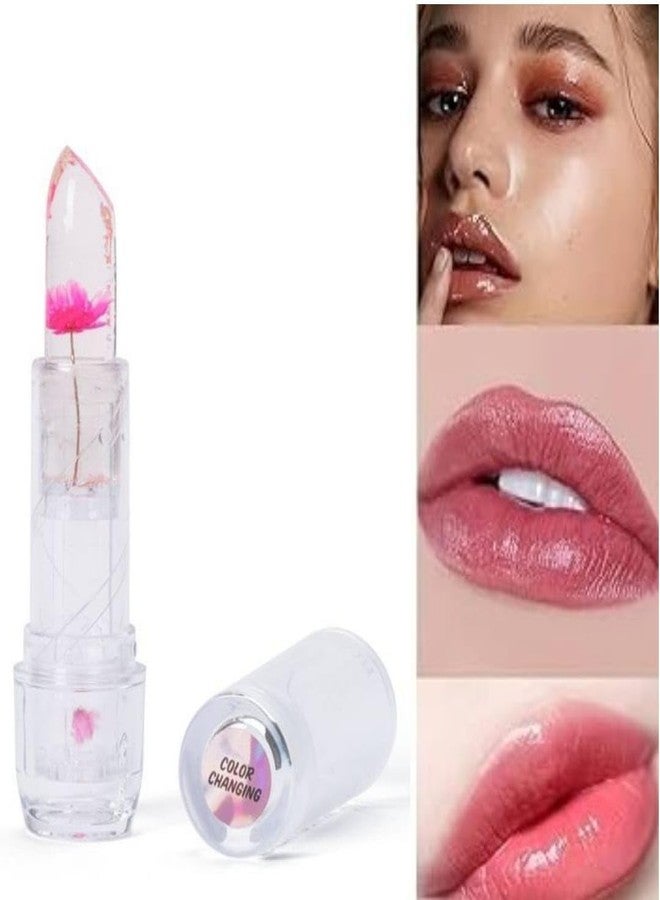 Aasakt Professional Waterproof Moisturizing Flower Crystal Lipstick Jelly Flower Transparent Color Changing Lip Balm Lipstick For Girls & Women I (Pack Of 3) - Image 2