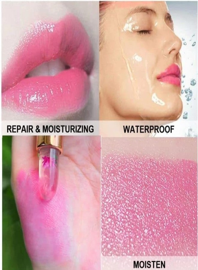 Aasakt Professional Waterproof Moisturizing Flower Crystal Lipstick Jelly Flower Transparent Color Changing Lip Balm Lipstick For Girls & Women I (Pack Of 3) - Image 3