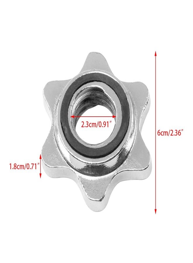 CALIDAKA 2pcs Standard Barbell Spin-Lock Collars Screw Clamps 0.91" Diameter Rubber Steel Anti-Slip Spin-Lock Collars for Dumbell Weight Lifting - Image 2