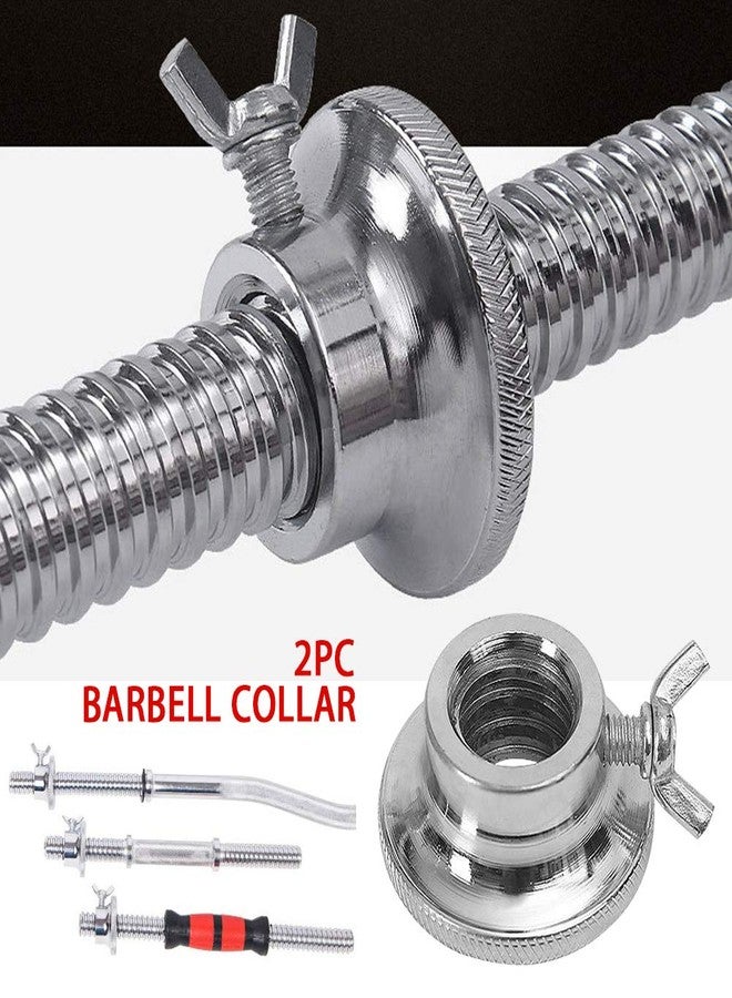 CALIDAKA 2pcs Standard Barbell Spin-Lock Collars Screw Clamps 0.91" Diameter Rubber Steel Anti-Slip Spin-Lock Collars for Dumbell Weight Lifting - Image 3