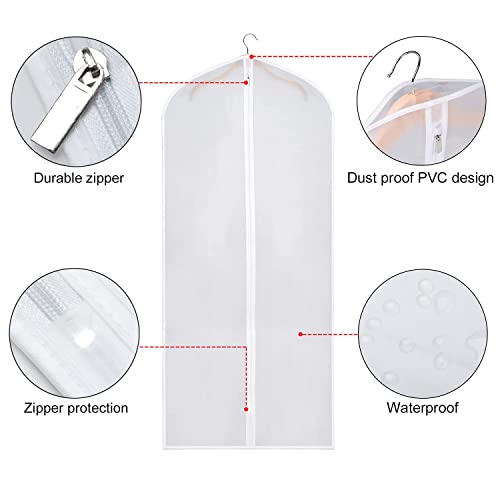 Zilink Clear Coat Covers Garment Bag 54-inch Garment Bags for Hanging Clothes Storage Bag for Coat with Full Length Zipper for Clothing Storage Bags Hanging, Set of 10 - Image 4