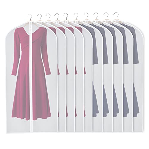 Zilink Clear Coat Covers Garment Bag 54-inch Garment Bags for Hanging Clothes Storage Bag for Coat with Full Length Zipper for Clothing Storage Bags Hanging, Set of 10 - Image 1