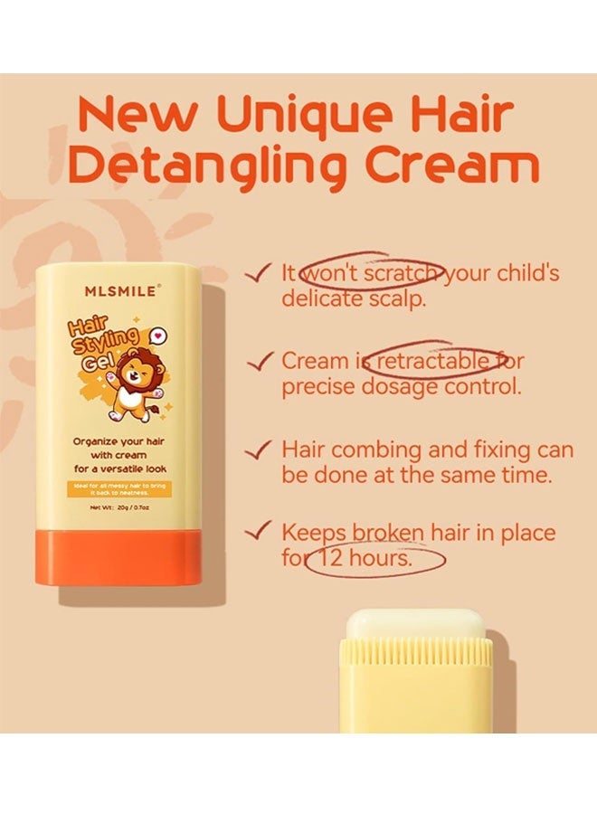 جل تصفيف شعر الأطفال، خفيف وغير مهيج (بدون عطر/بدون كحول)، 2 في 1 مع مشط مدمج، منعش وغير دهني، 0.71 أونصة - Image 2